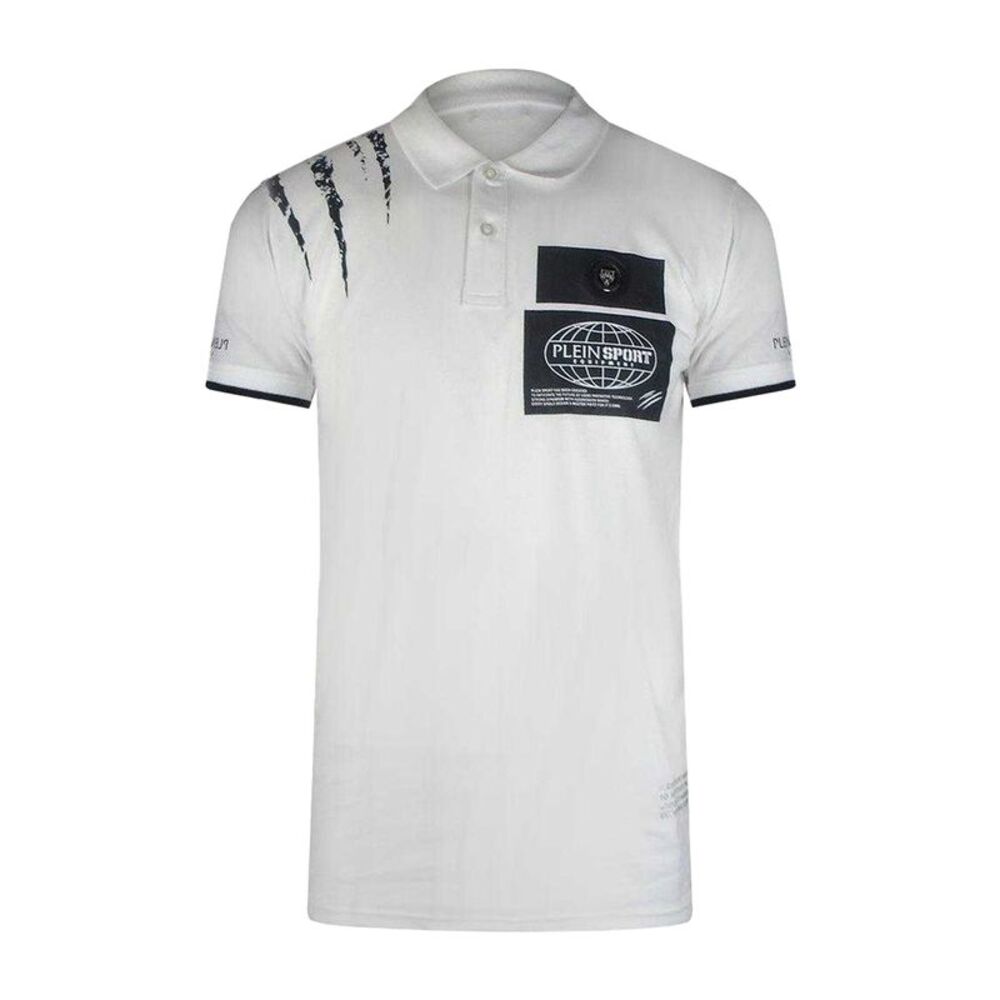 Plein Sport Mens Scratch Polo Shirt / White